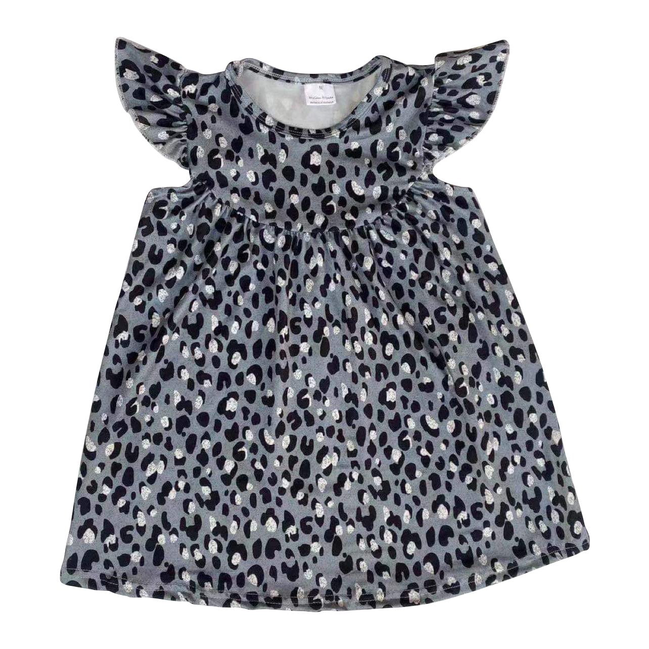 Girls Dress Snow Leopard - Gracie Roze