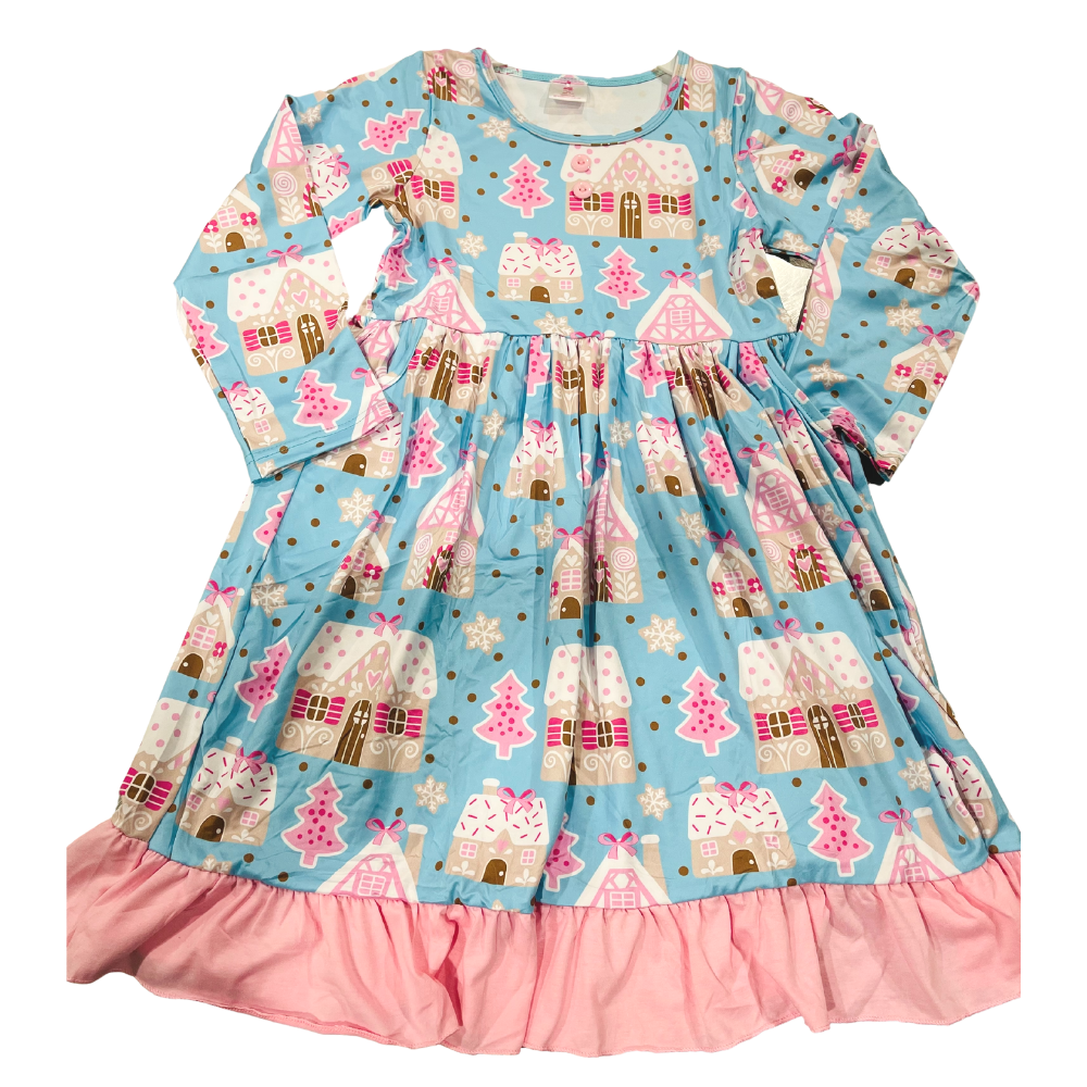 Girls Dress Gingerbread House - Gracie Roze
