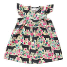 Girls Dress Floral Cow - Gracie Roze
