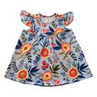 Girls Dress Orange Flowers - Gracie Roze