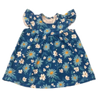 Girls Dress Blue Flowers - Gracie Roze