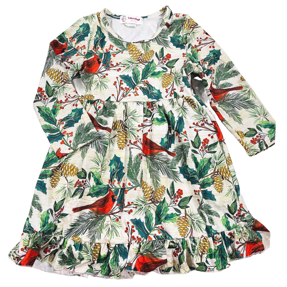 Girls Dress Winter Cardinal - Gracie Roze