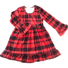 Girls Dress Red Flannel - Gracie Roze