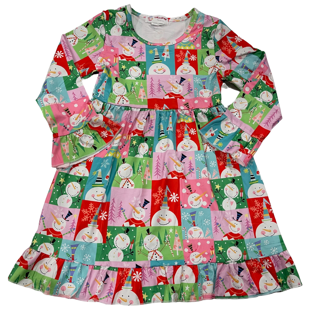 Girls Dress Snowman - Gracie Roze
