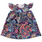 Girls Dress Purple Paisleys - Gracie Roze