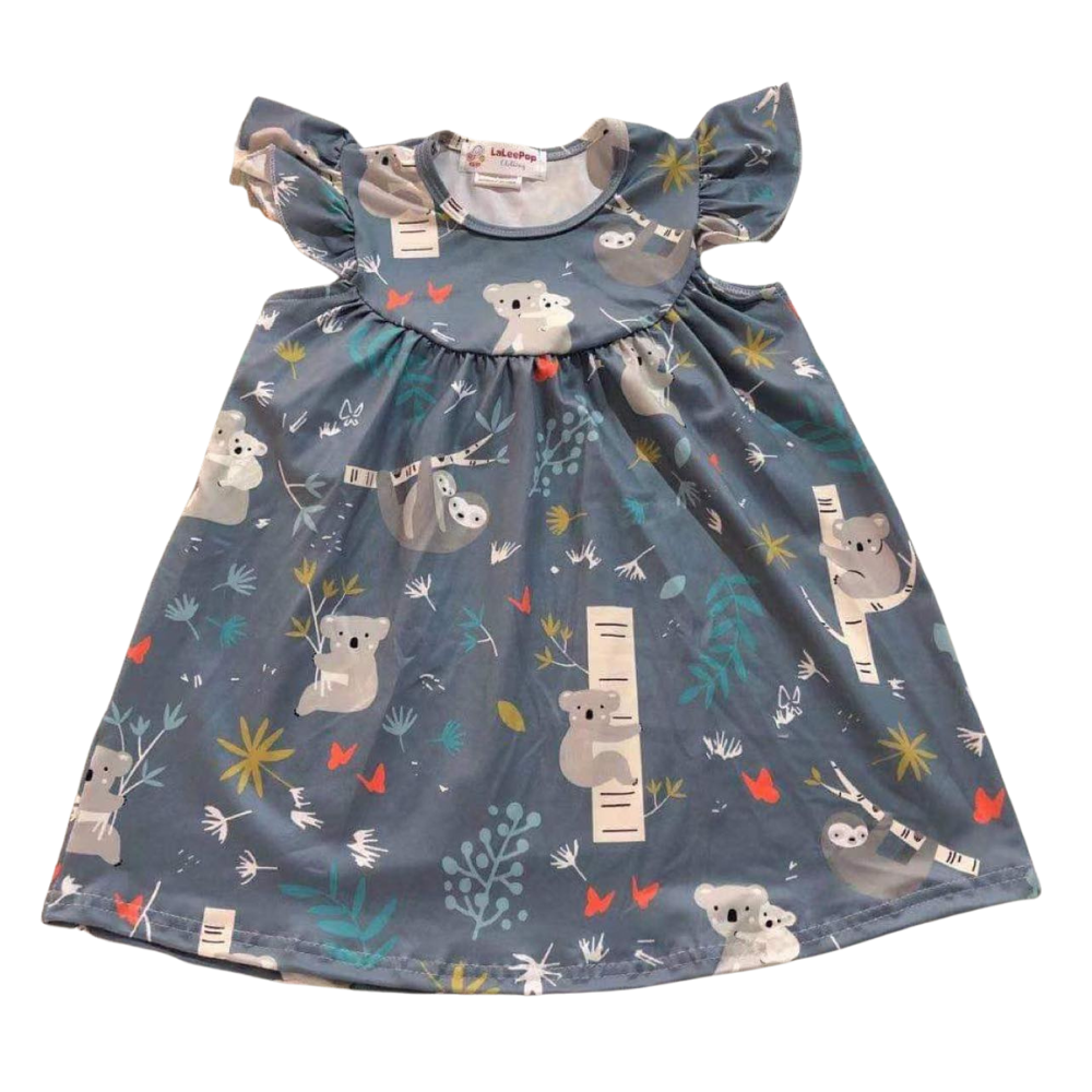 Girls Dress Koala Sloth - Gracie Roze