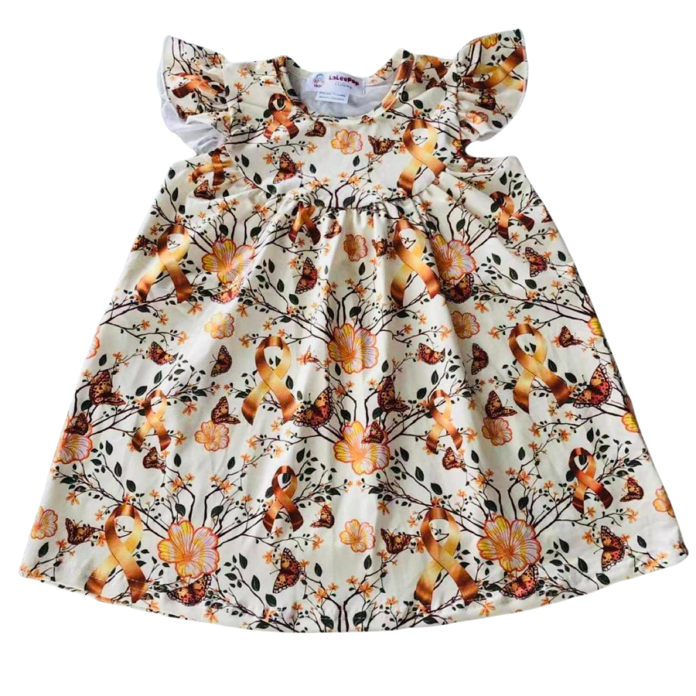 Girls Dress Childhood Cancer Gold Ribbon - Gracie Roze