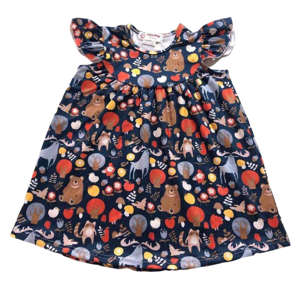 Girls Dress Forest Friends - Gracie Roze