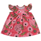 Girls Dress Coral Dandelion Wishes - Gracie Roze